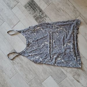 Jockey Jcky Women's Size Small Adjustable Strap Layering Tank Top Blue Paisley